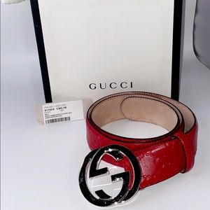 COPY - Ladies Red GG Gucci Belt